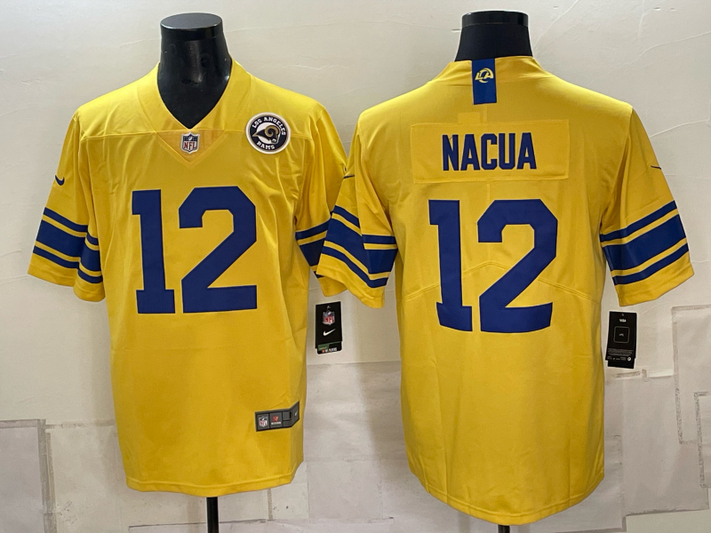Men 2026 Los Angeles Rams #12 Nacua yellow Nike NFL Jersey 0918003